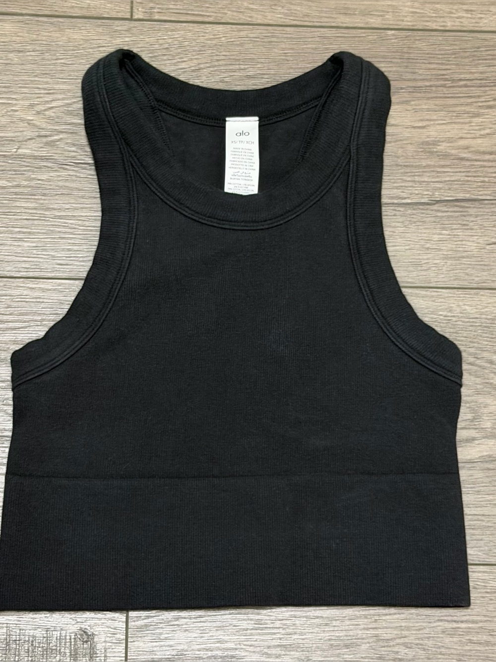 Alo Yoga Seamless Delight High Neck Bra Black Gym Training Size XS - Picture 2 of 6
